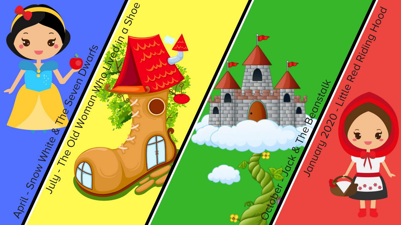 Coming Shows for 2019: Snow White & The Seven Dwarves - April, Old Woman who lived in a Shoe - July, Jack and the Beanstalk - Sept/Oct, Little Red Riding Hood - January